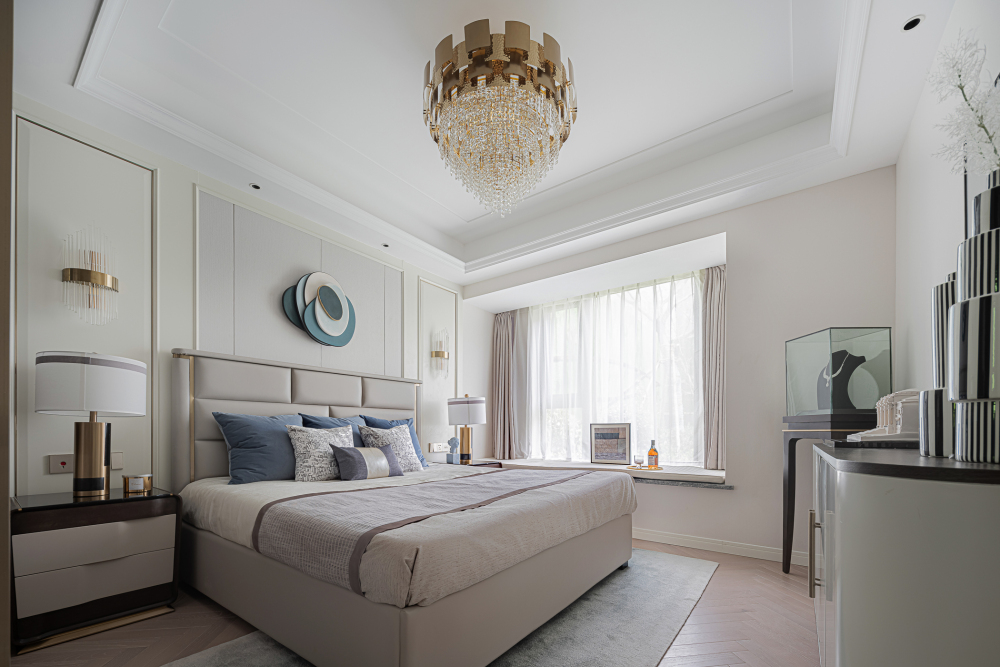 现代轻奢风格室内设计家装案例-主卧 现代轻奢风格室内设计家装案例-主卧