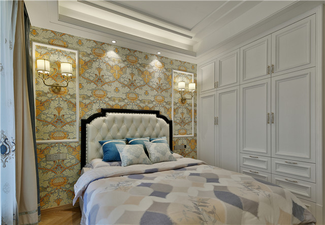 装修案例美式轻奢风格室内装修效果图-卧室 装修案例美式轻奢风格室内装修效果图-卧室