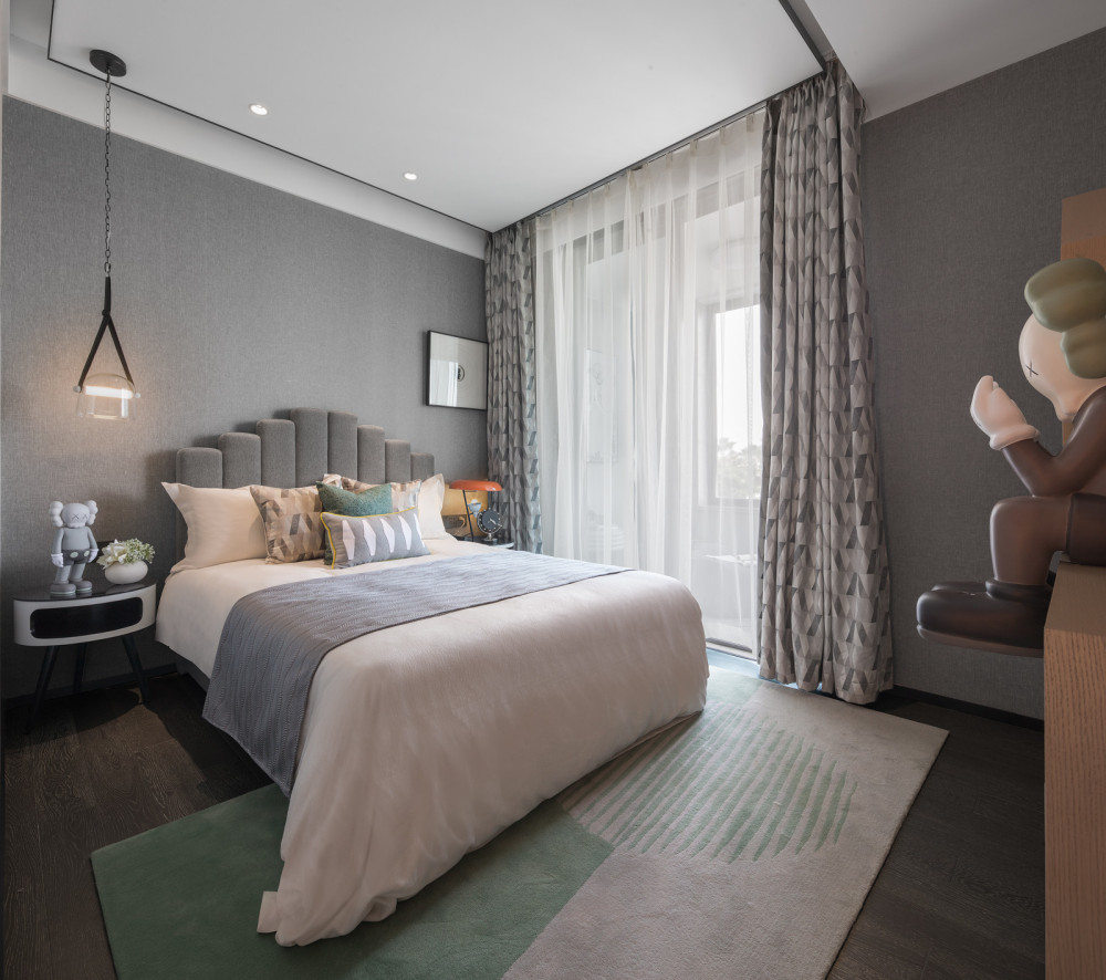 北欧轻奢风格室内家装案例效果图-次卧 北欧轻奢风格室内家装案例效果图-次卧