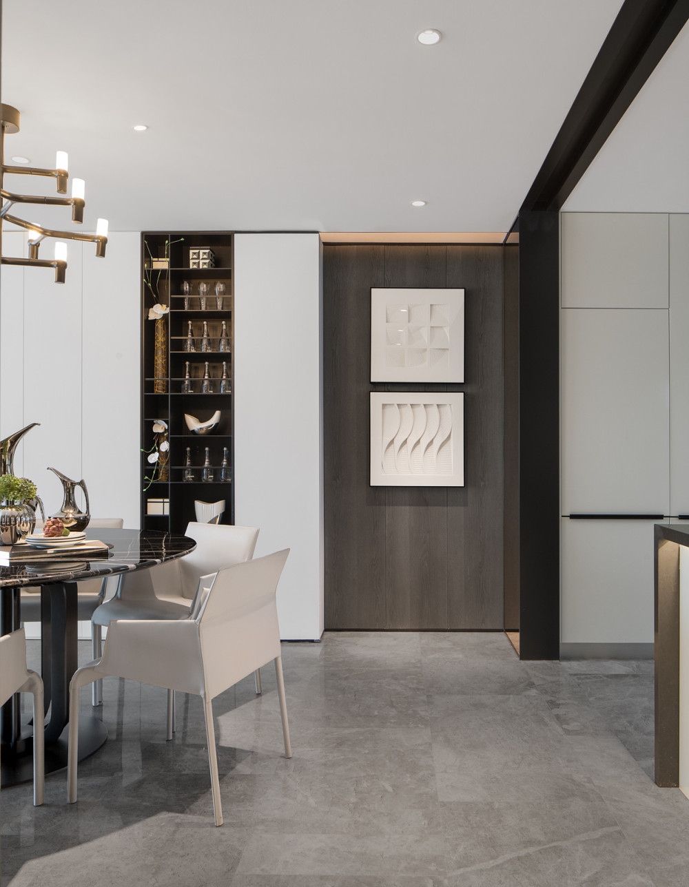 北欧轻奢风格室内家装案例效果图-餐厅 北欧轻奢风格室内家装案例效果图-餐厅