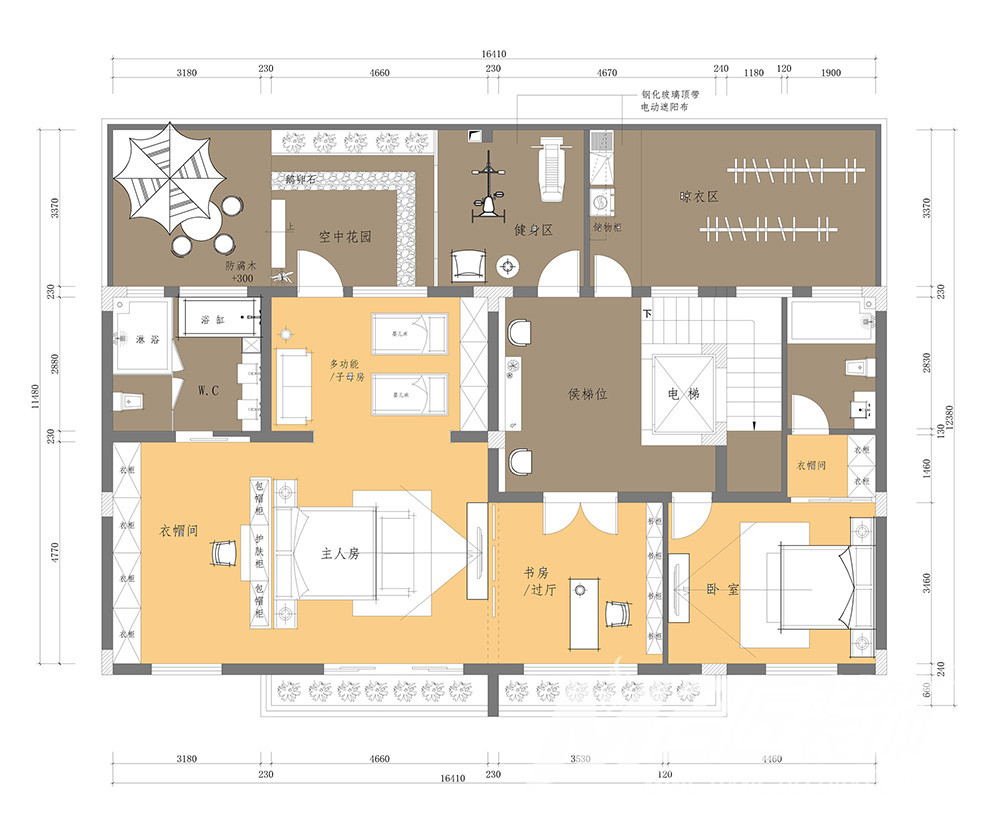 别墅大宅装修设计-三层布局图 别墅大宅装修设计-三层布局图