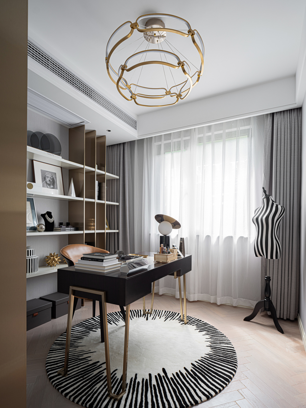 现代轻奢风格室内设计家装案例-书房 现代轻奢风格室内设计家装案例-书房