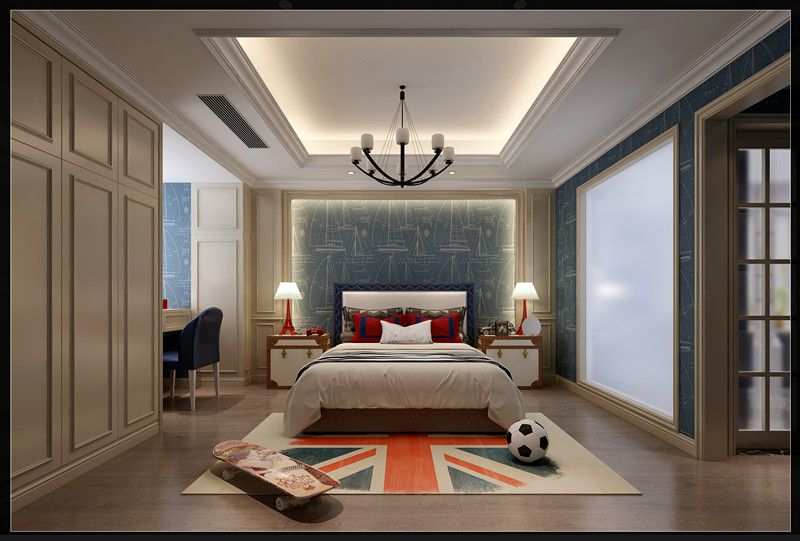 欧式风格室内装修设计效果图-保利中央公馆四居175平米-室内装修设计儿童房 欧式风格室内装修设计效果图-保利中央公馆四居175平米-室内装修设计儿童房