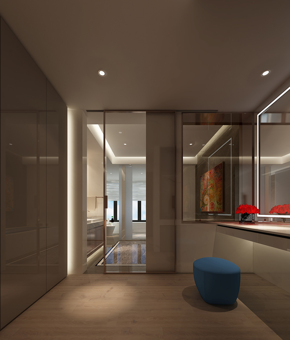 现代简约风格室内装修设计效果图-钻石之家富春山居-室内化妆间装修设计 现代简约风格室内装修设计效果图-钻石之家富春山居-室内化妆间装修设计