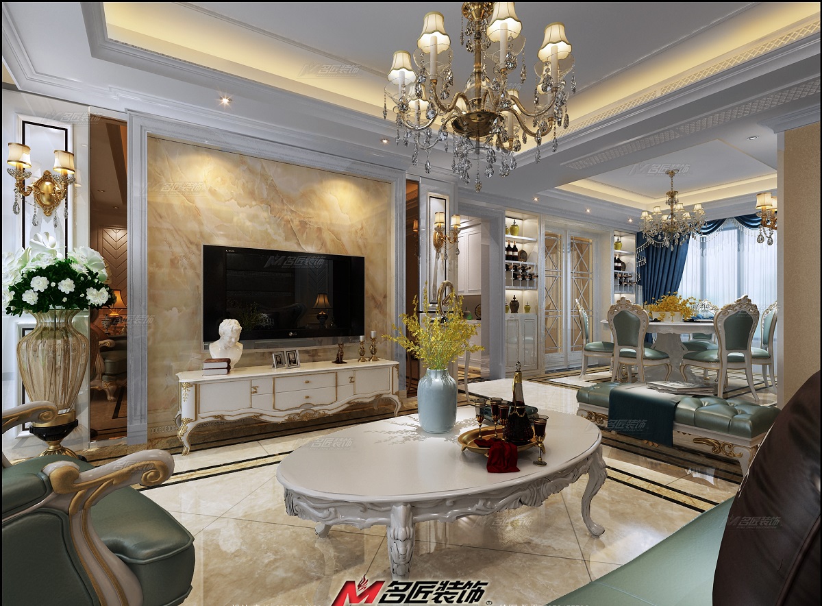 简欧风格室内装修设计效果图-碧桂园岭南盛世四居180平米-室内装修设计客厅 简欧风格室内装修设计效果图-碧桂园岭南盛世四居180平米-室内装修设计客厅