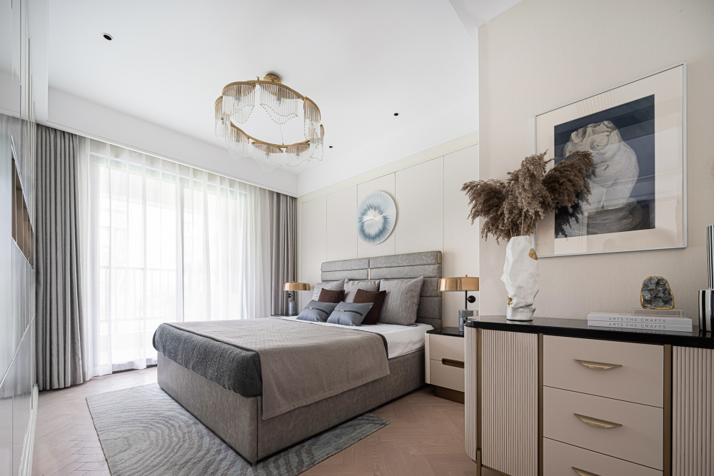 现代轻奢风格室内设计家装案例-次卧 现代轻奢风格室内设计家装案例-次卧