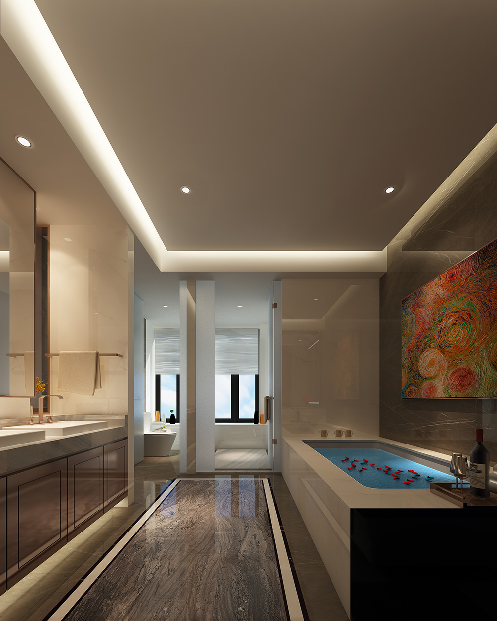 现代简约风格室内装修设计效果图-钻石之家富春山居-室内主卫装修设计 现代简约风格室内装修设计效果图-钻石之家富春山居-室内主卫装修设计