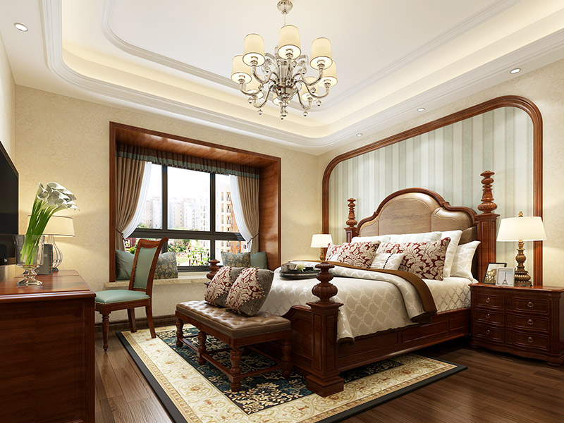 兰乔圣菲五居大宅320平米现代简约风格装修案例-主卧 兰乔圣菲五居大宅320平米现代简约风格装修案例-主卧