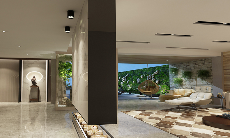 泷景花园别墅355平米现代简约风格装修案例-客厅一角 泷景花园别墅355平米现代简约风格装修案例-客厅一角