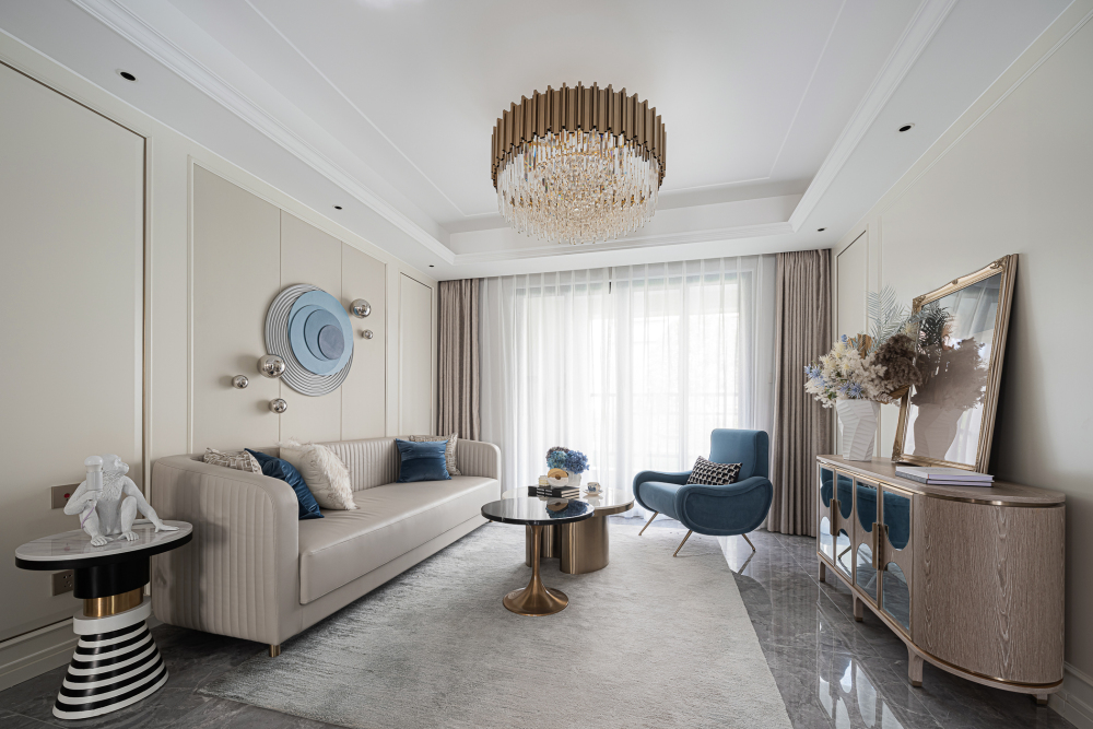 现代轻奢风格室内设计家装案例-客厅 现代轻奢风格室内设计家装案例-客厅