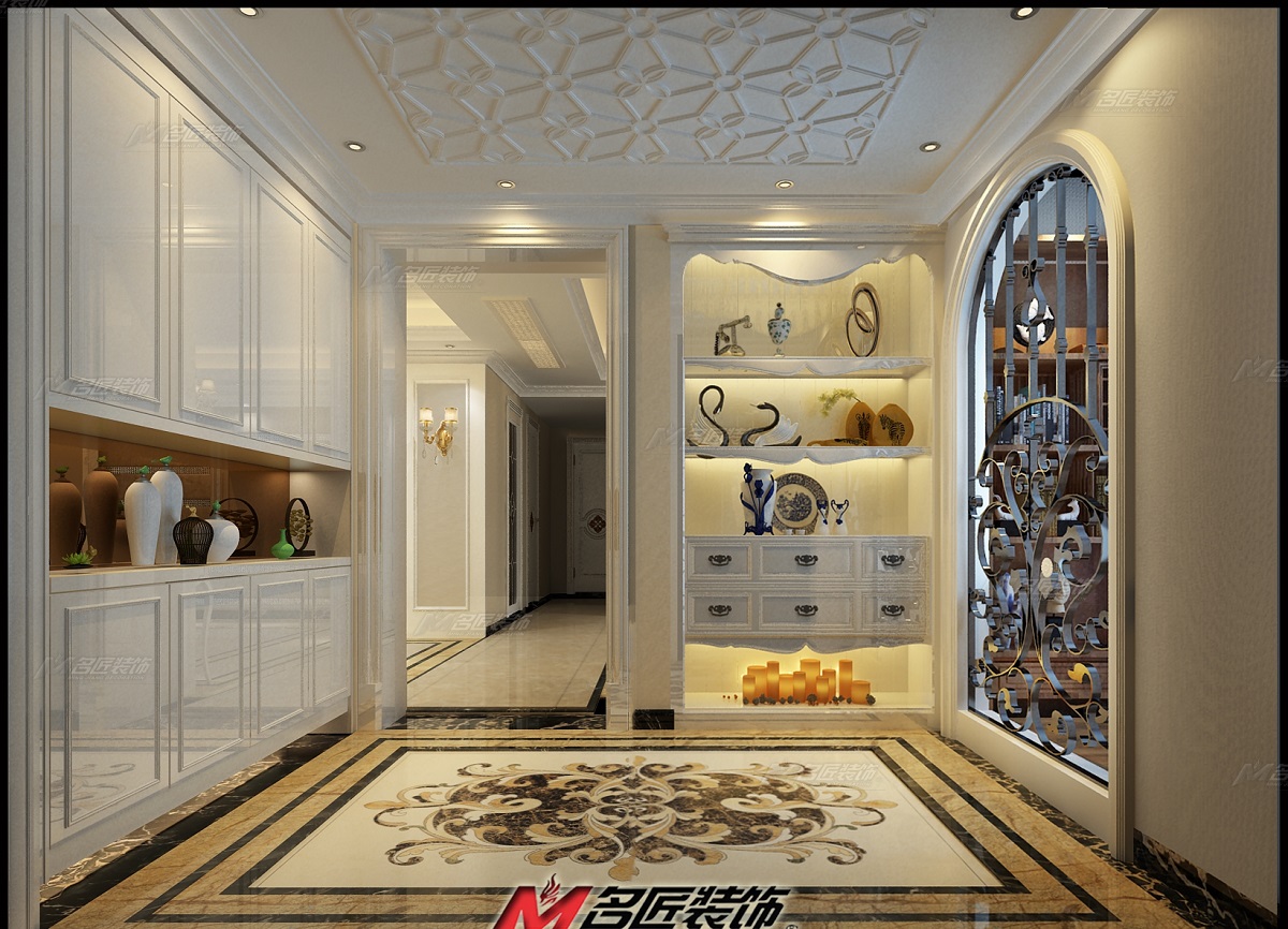 简欧风格室内装修设计效果图-碧桂园岭南盛世四居180平米-室内装修设计玄关 简欧风格室内装修设计效果图-碧桂园岭南盛世四居180平米-室内装修设计玄关