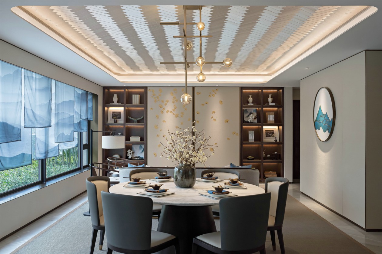 装修案例新中式风格室内装修效果图-餐厅 装修案例新中式风格室内装修效果图-餐厅