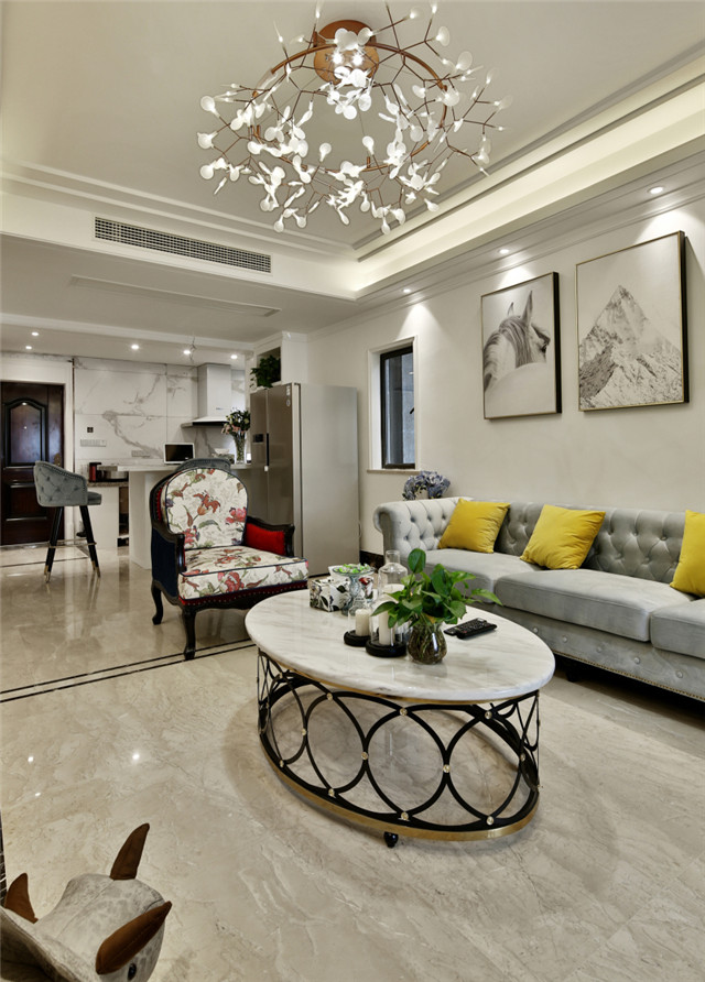 装修案例美式轻奢风格室内装修效果图-客厅 装修案例美式轻奢风格室内装修效果图-客厅