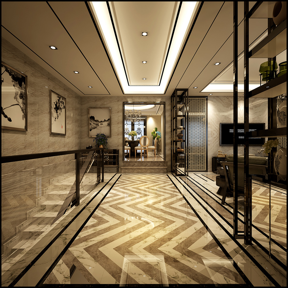 装修公司新中式风格别墅装修效果图-二楼休息区 装修公司新中式风格别墅装修效果图-二楼休息区